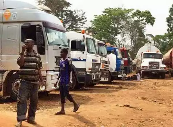 Total Gridlock in Abuja-Lokoja-Okene Highway as Truck Drivers Block Road in Protest...See Details